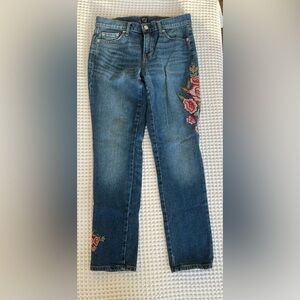 Gap Best Girlfriend Floral Embroidered Jeans Size 25